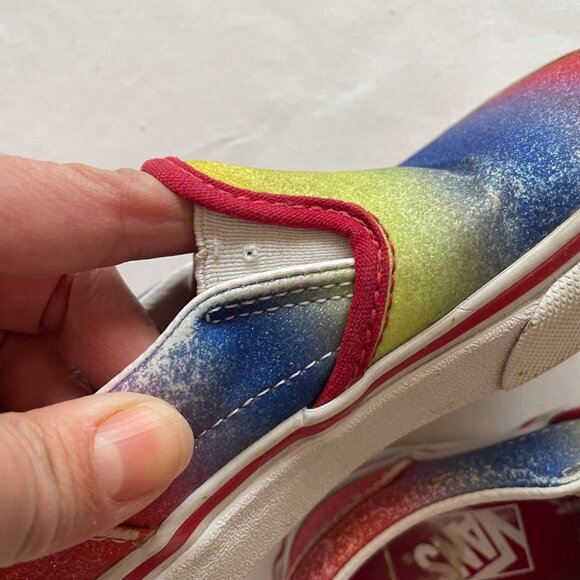 Vans Rainbow Glitter Slip On Sneakers size 10.5 - Picture 9 of 9
